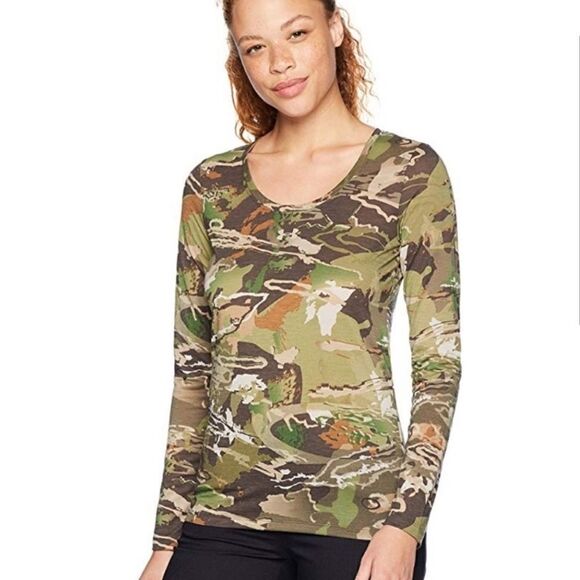 Under Armour Threadborne Fitted Forest Camo Long Sleeve Shirt - Picture 1 of 10